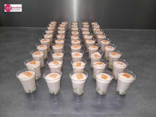 Verrines à la crème de saumon fumé et pomme Granny Smith