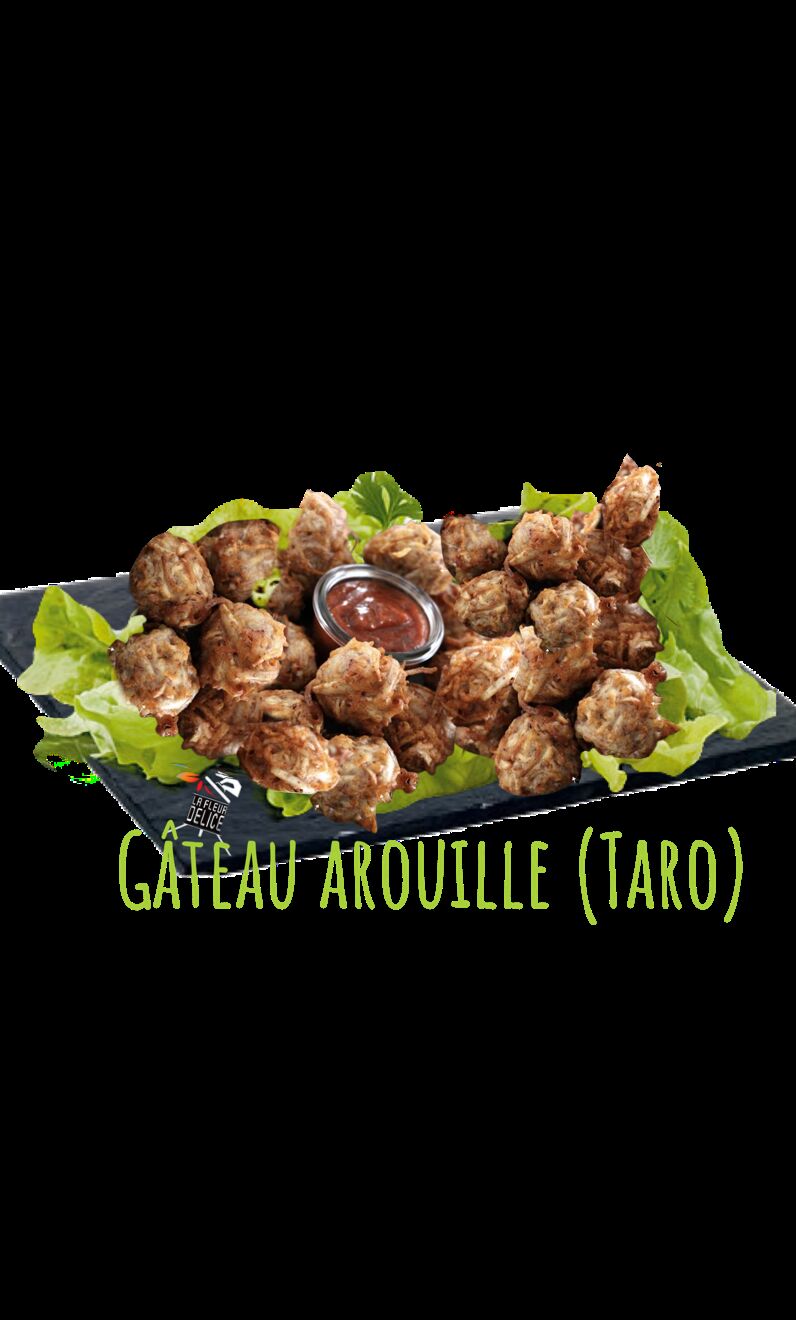 gâteaux arouile des beignet apelet (taro) et un beignet tres croquante que lon peux manger saler ou sucre a toute heure 