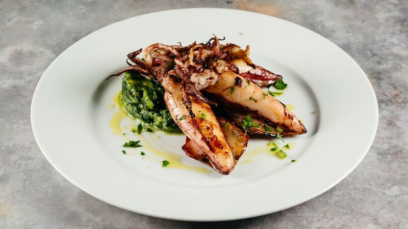 Lignje na žaru sa blitvom