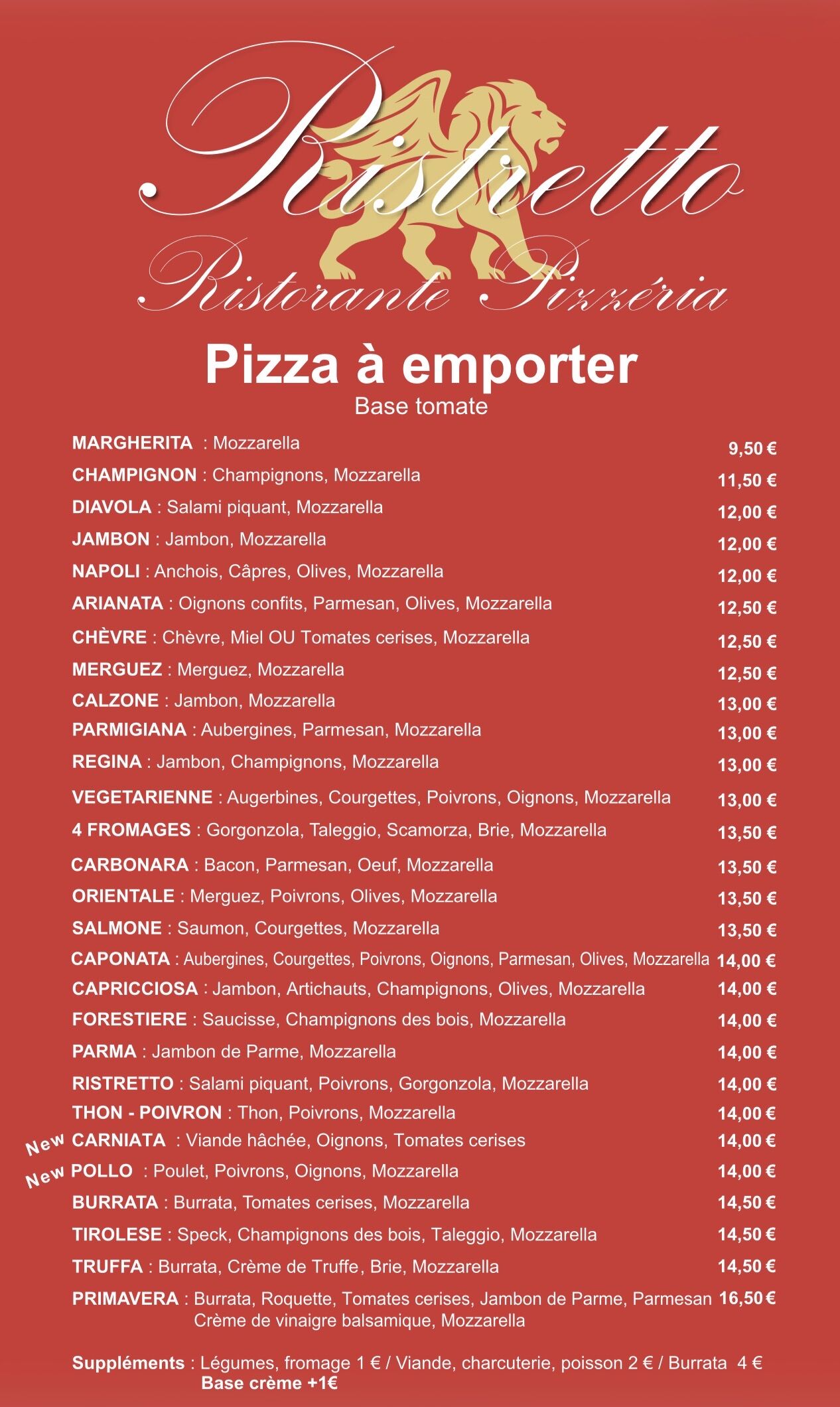 Pizzas à emporter 