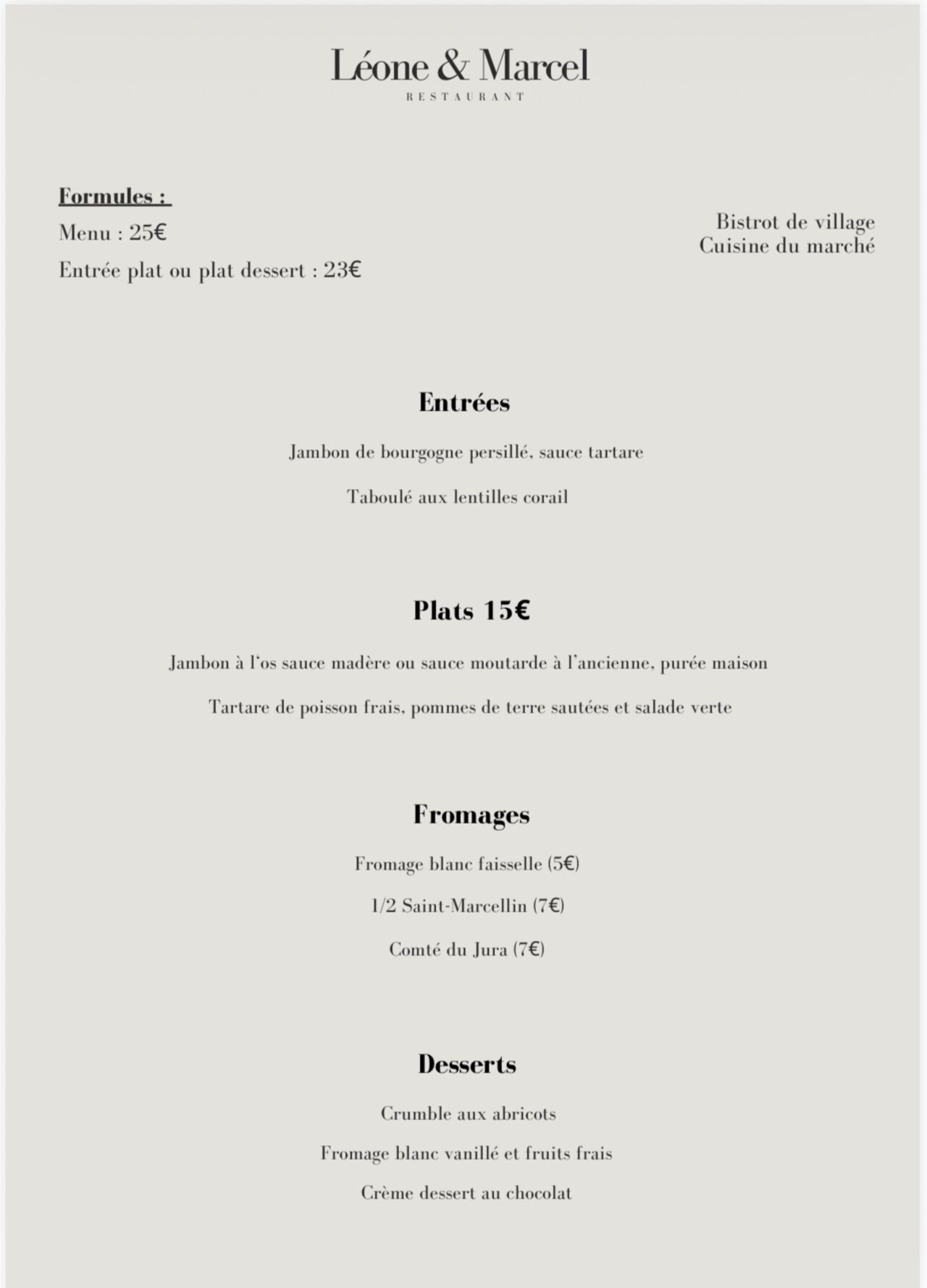 MENU DU 08 AU 12 JUIN MIDI