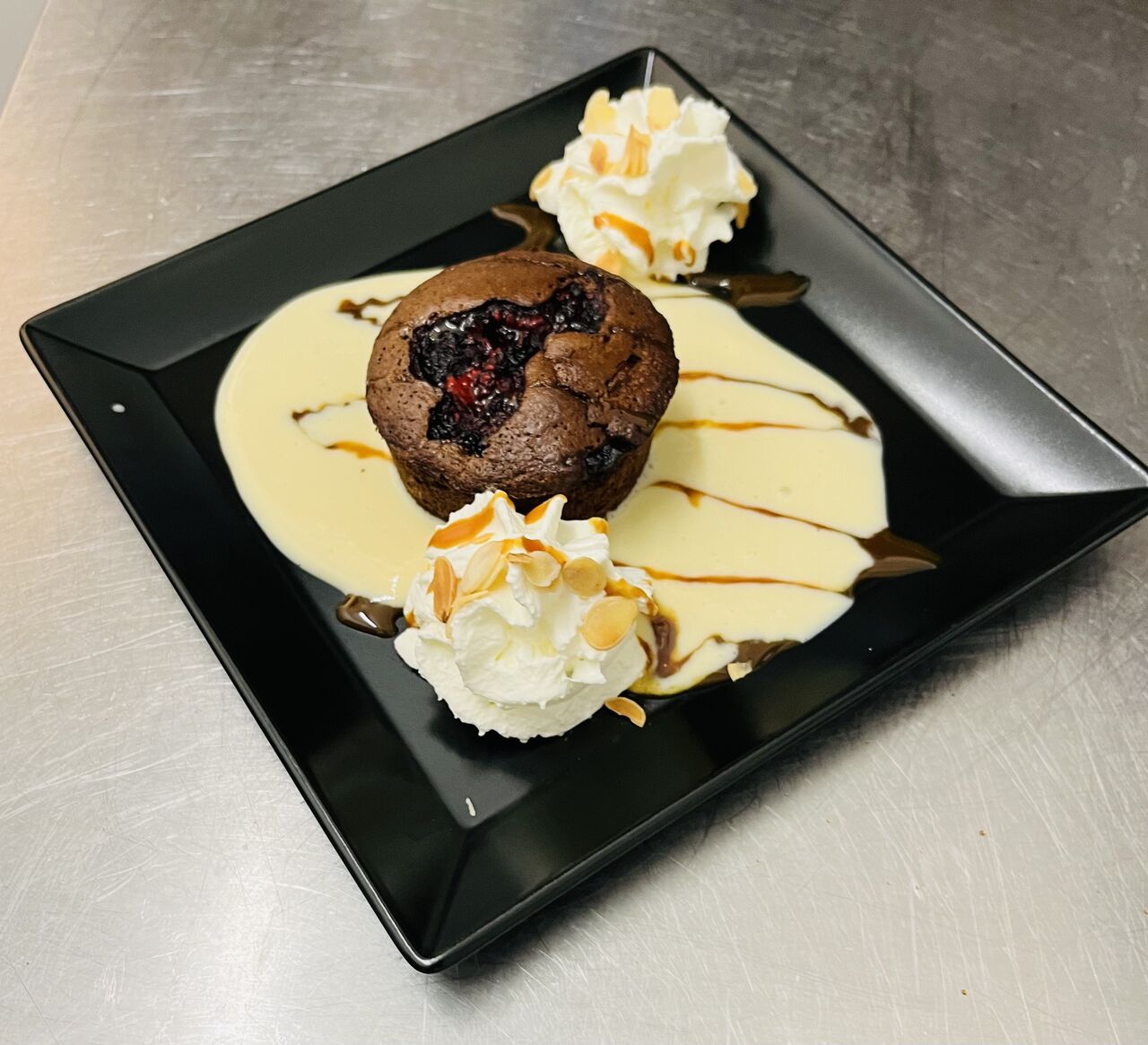 Moelleux au chocolat et à la framboise