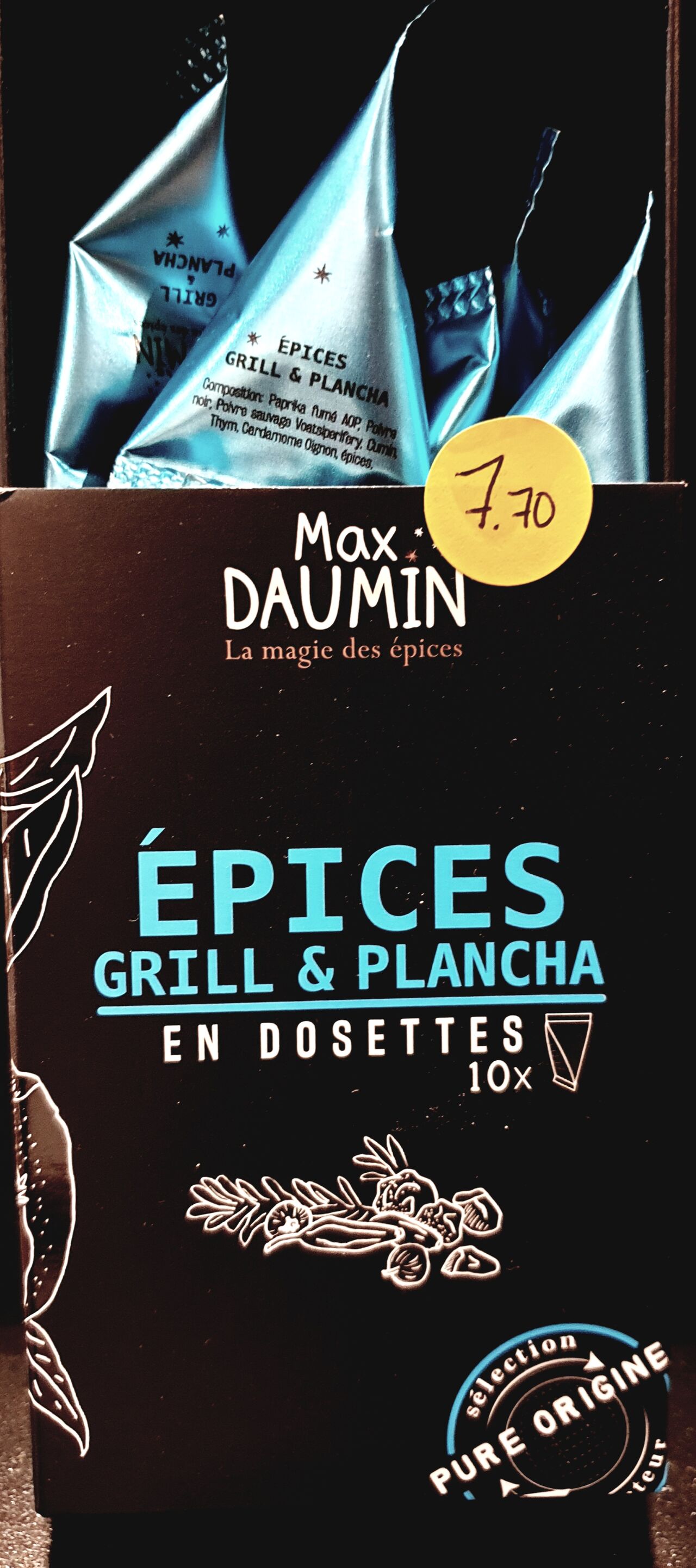 EPICES GRILL et PLANCHA, un mélange de 9 épices nobles qui apportera des notes fumées, boisées, citronnées et florales.