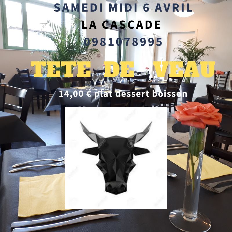 6 avril repas tête de veau 14,00 €