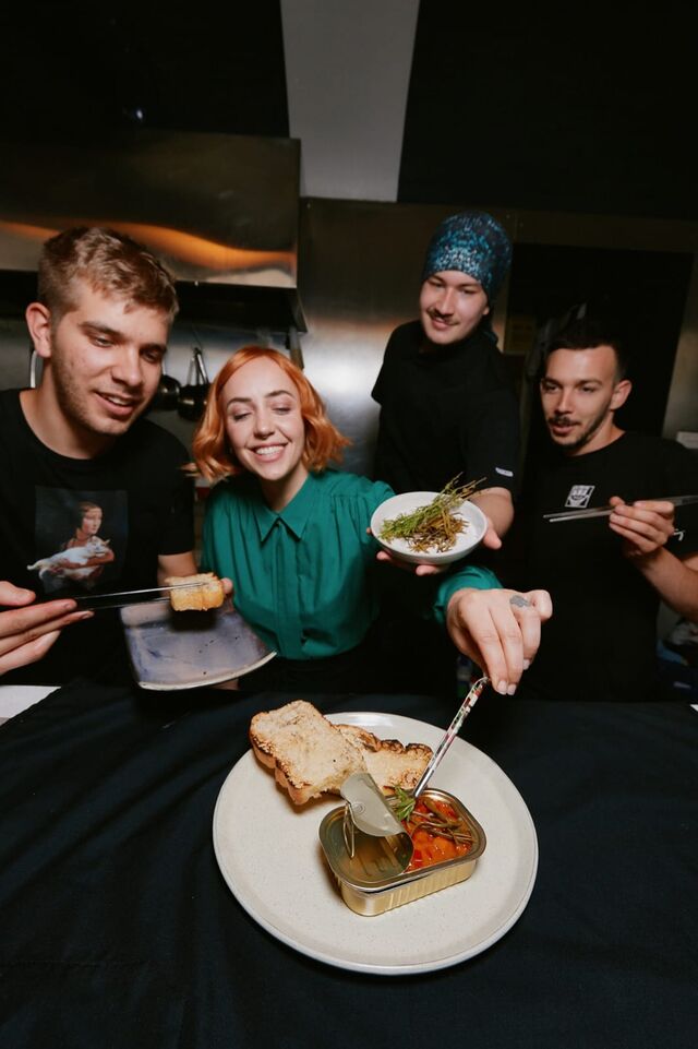 / sardines / tomato sauce / sea fennel /