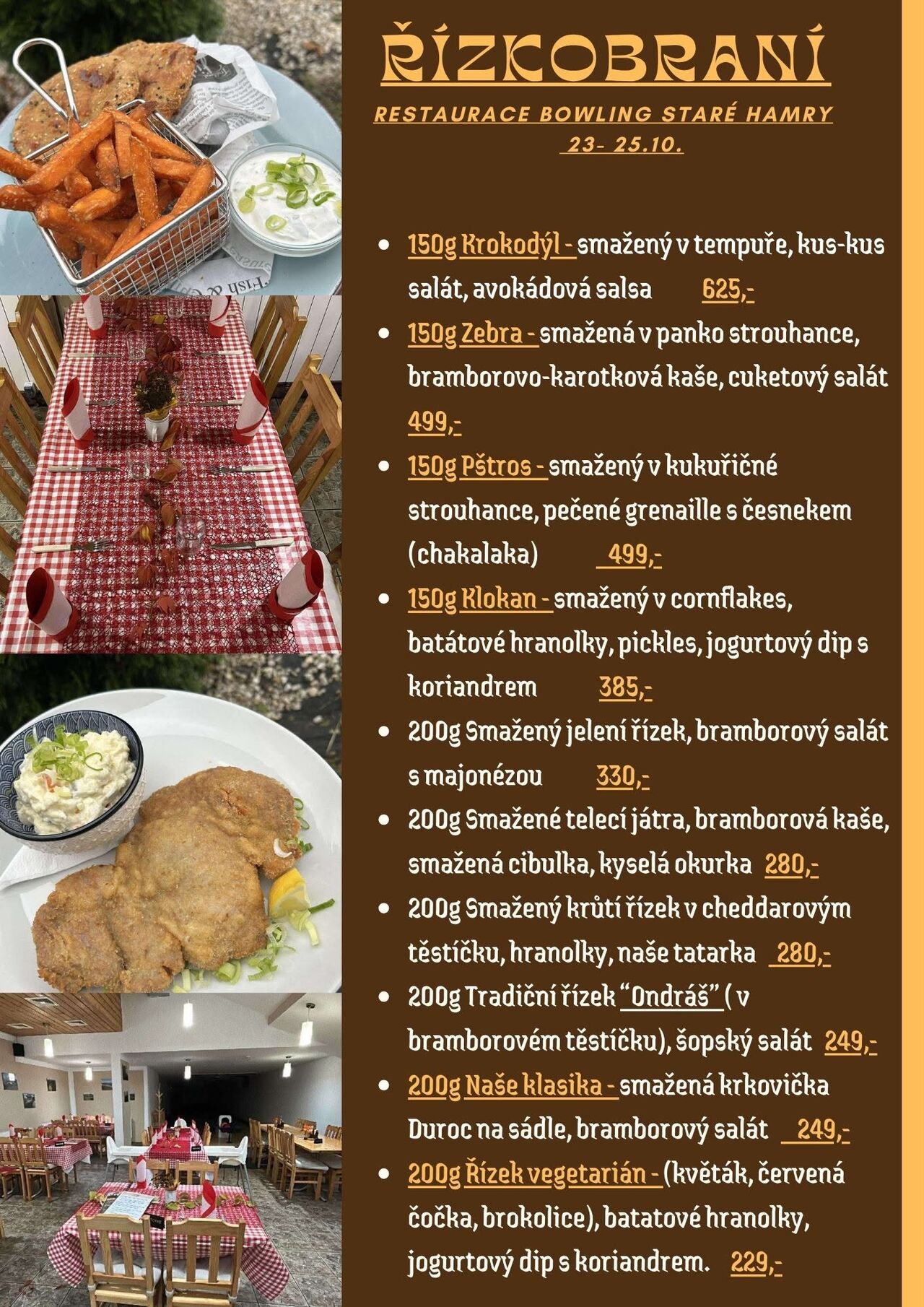 Menu Řízkobraní