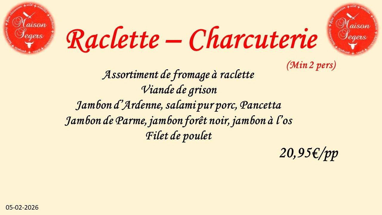 Raclette - Charcuterie