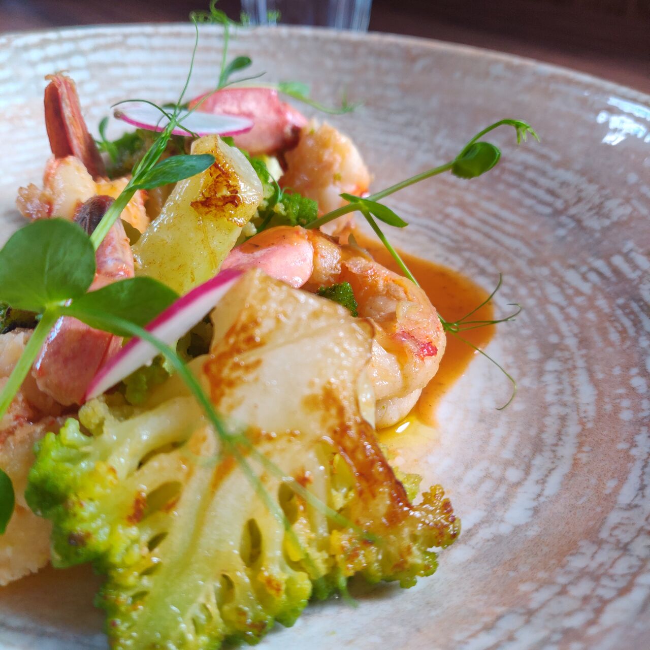 Gamberoni e Broccolo Romanesco