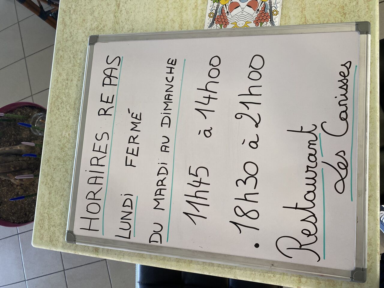 SERVICE CUISINE LES HORAIRES