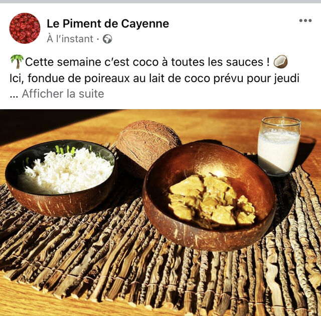 Fondue de poireaux au lait de coco