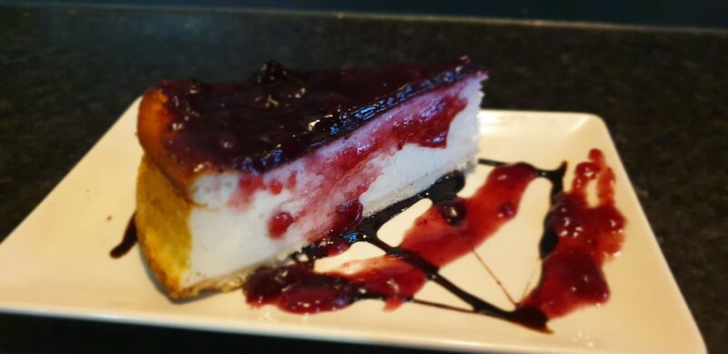 Tarta de queso con arándanos!