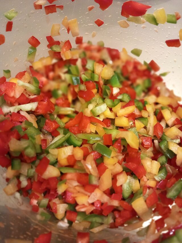 Tous nos produits sont frais tout comme cette brunoise de poivrons