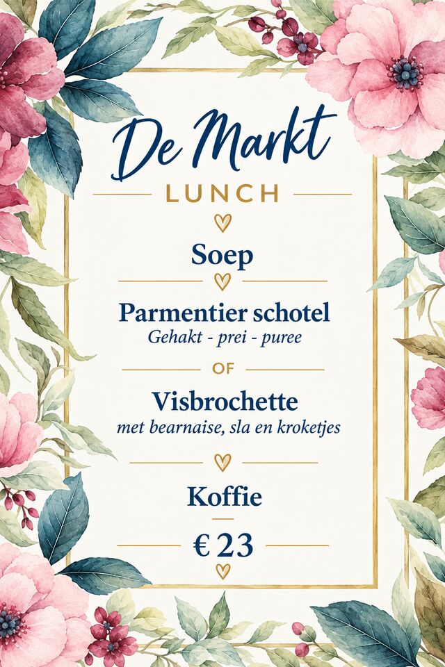 Lunch van woensdag 7 oktober tem zondag 11 oktober