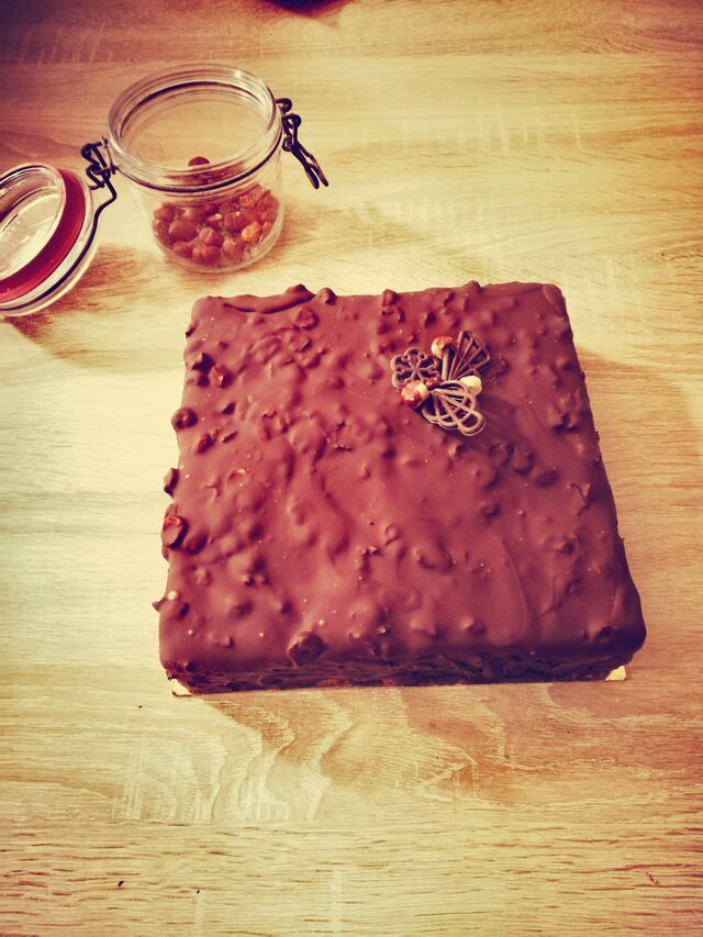 Entremet chocolat glaçage rocher