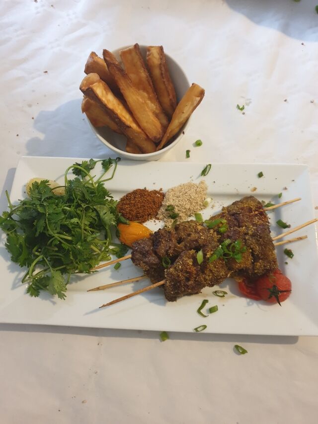 Brochettes de boeuf au tapioca
