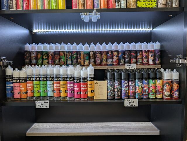 E-liquides vitrine