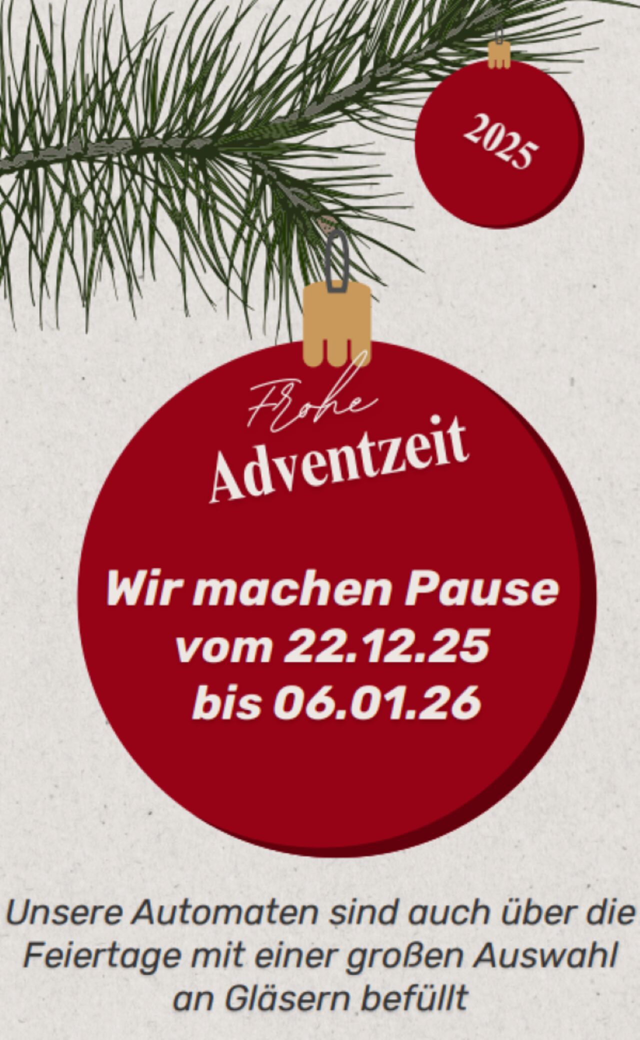 Wir machen Weihnachtspause