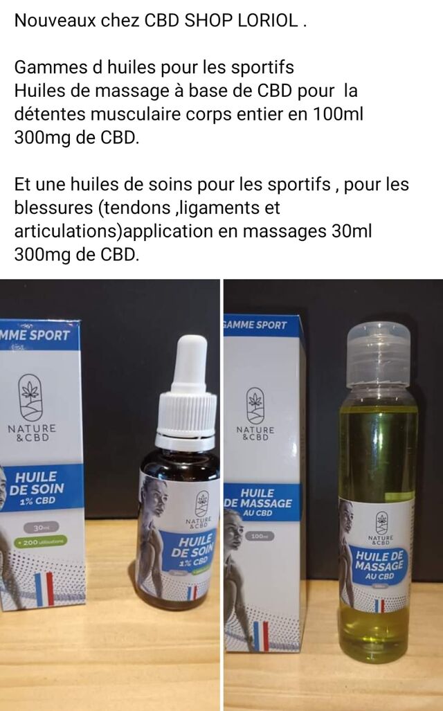 huile de massage pour les sportif , et une huile pour les douleurs localiser 