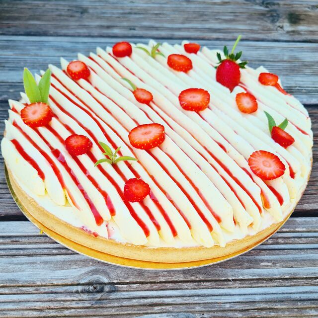 Tarte fraise-verveine
