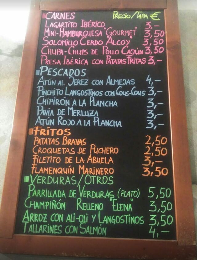 Nuestras tapas fijas