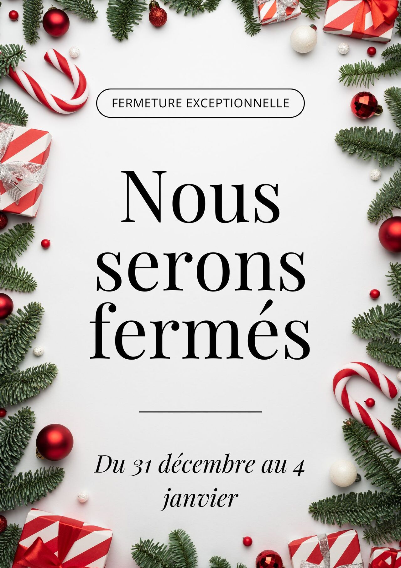 fermeture exceptionnelle