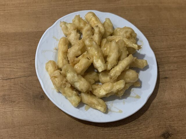 BERENJENA EN TEMPURA CON MIEL