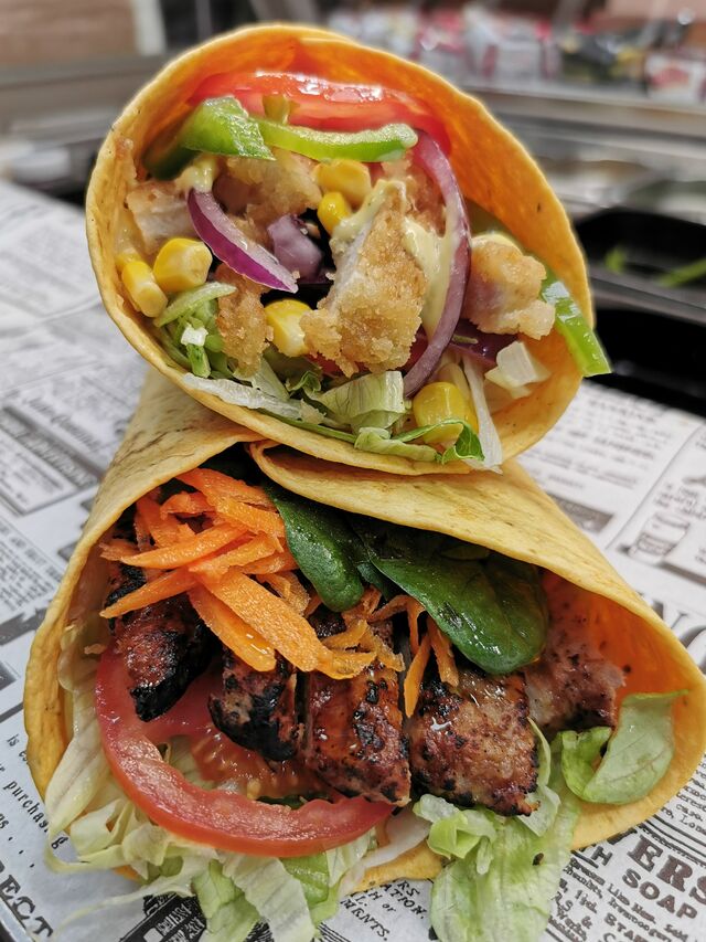 Wraps Costilla de cerdo y Wraps de pollo crujiente 