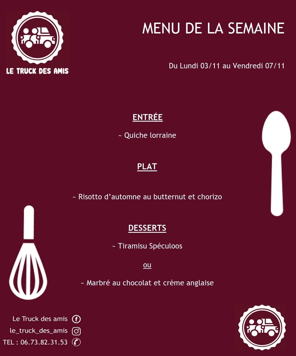 Menu de la semaine 