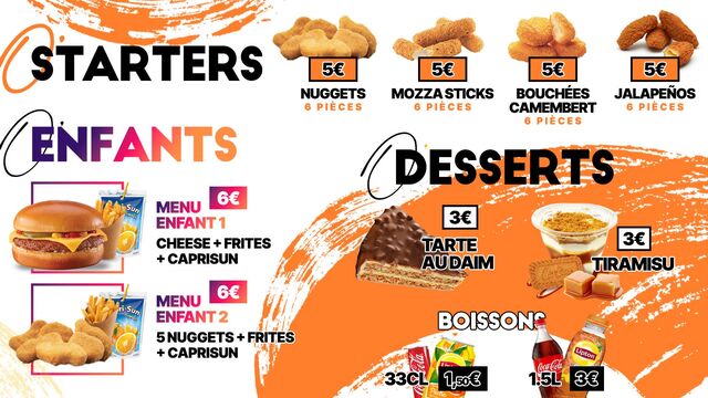 Starter/Menu enfant/Desserts