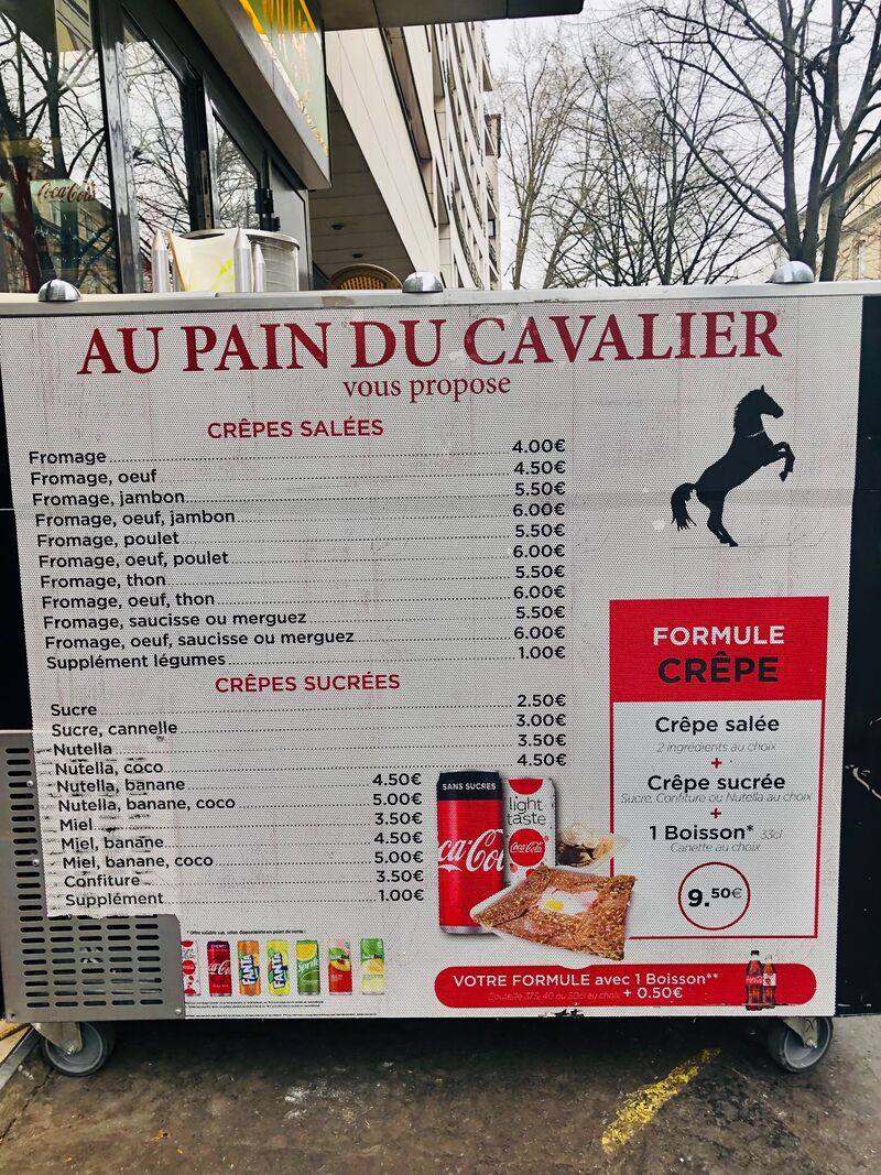 Crêpes sucrées et salées aux choix 