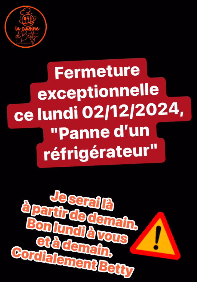 Fermeture exceptionnelle 