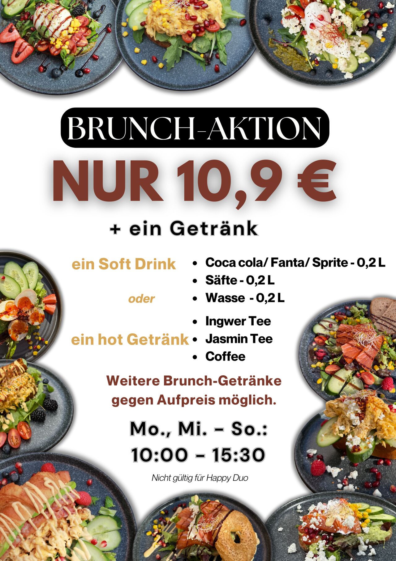 Brunch Aktion - 10,90+ ein Getränk