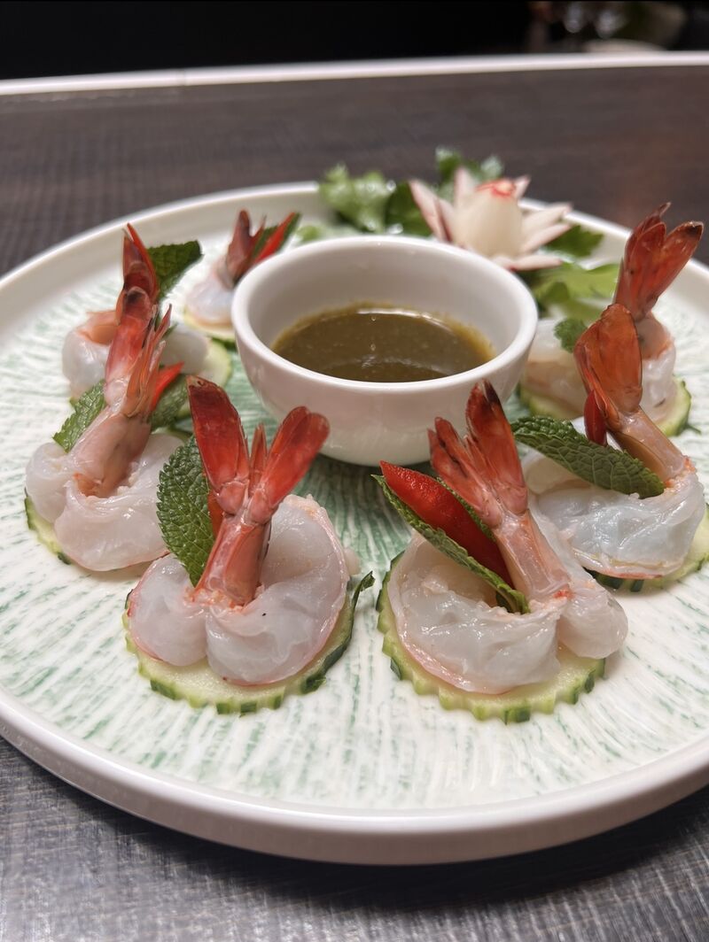 Scampis pochés sauce citron vert 