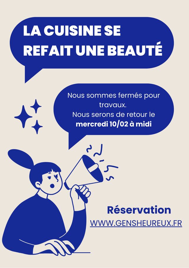 Nous sommes fermés - Réouverture le 11/02 pour le déjeuner