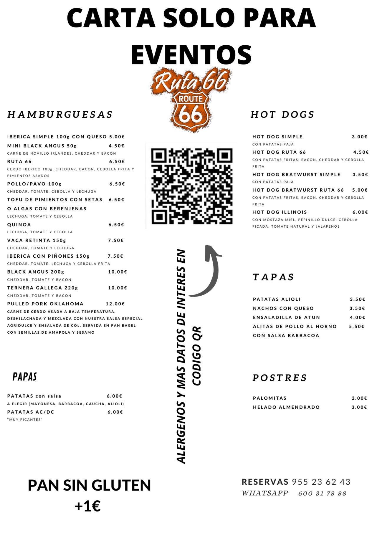 CARTA SOLO PARA EVENTOS