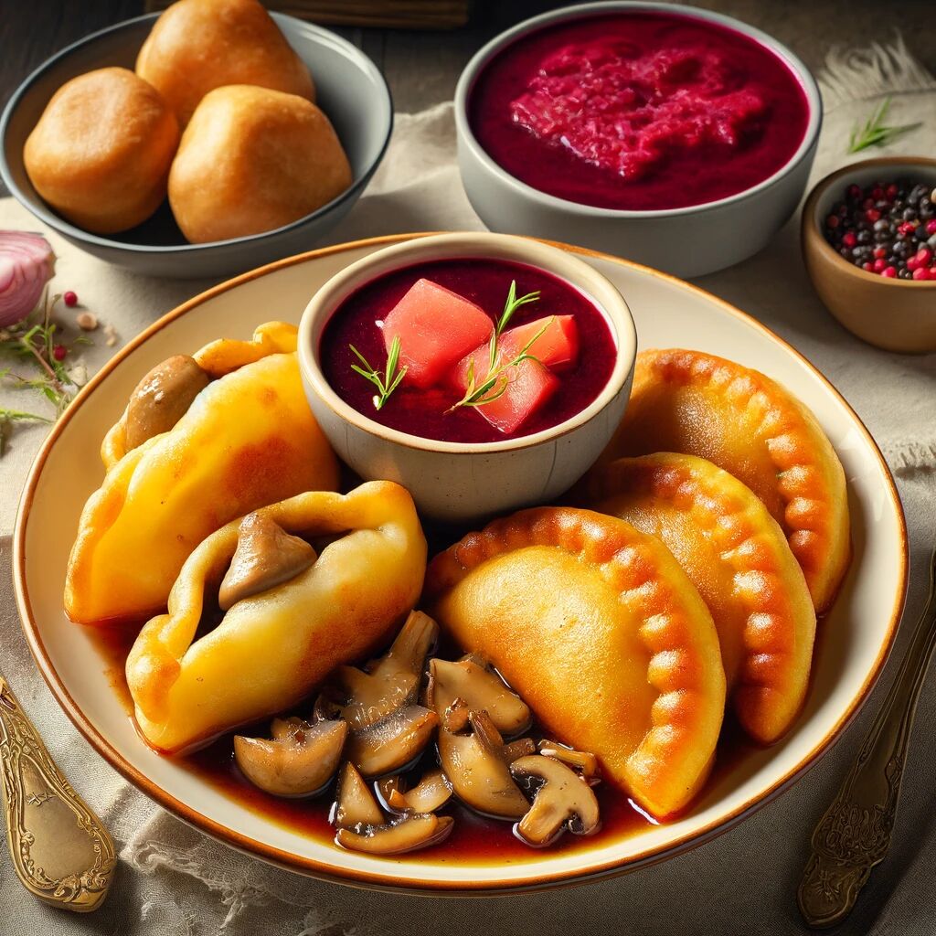 pierogi z mięsem i z grzybami