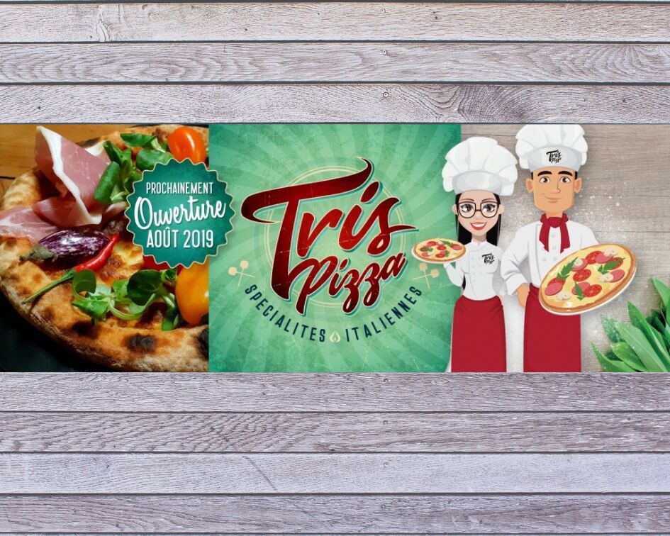 Tris pizza continue son avancement avant l’ouverture pour vous faire découvrir la carte & et la carte de visite.
