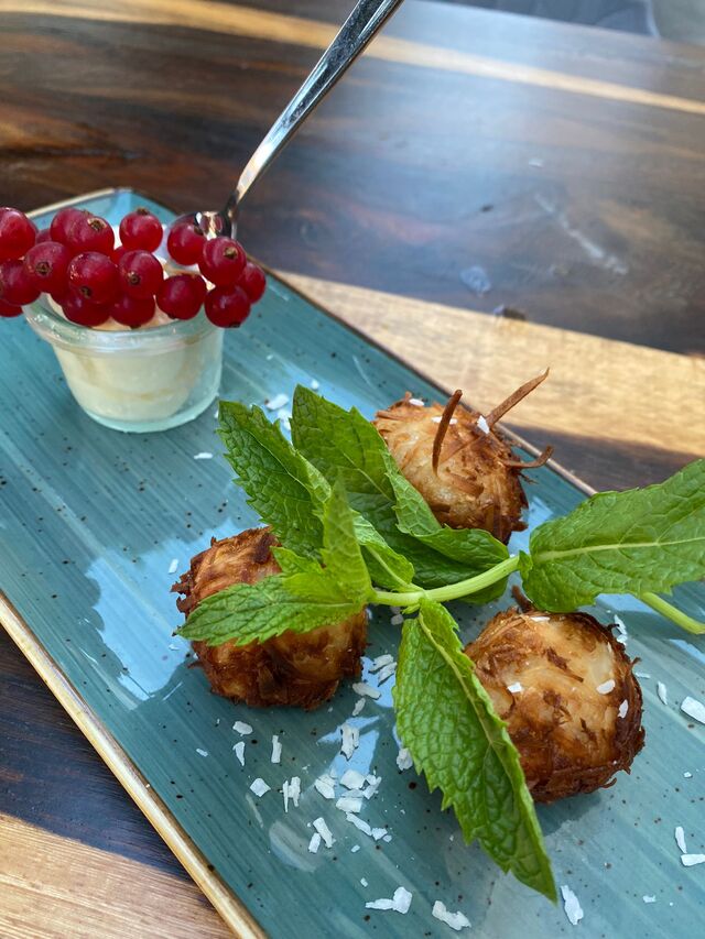 Kokosbällchen mit Vanilleeis