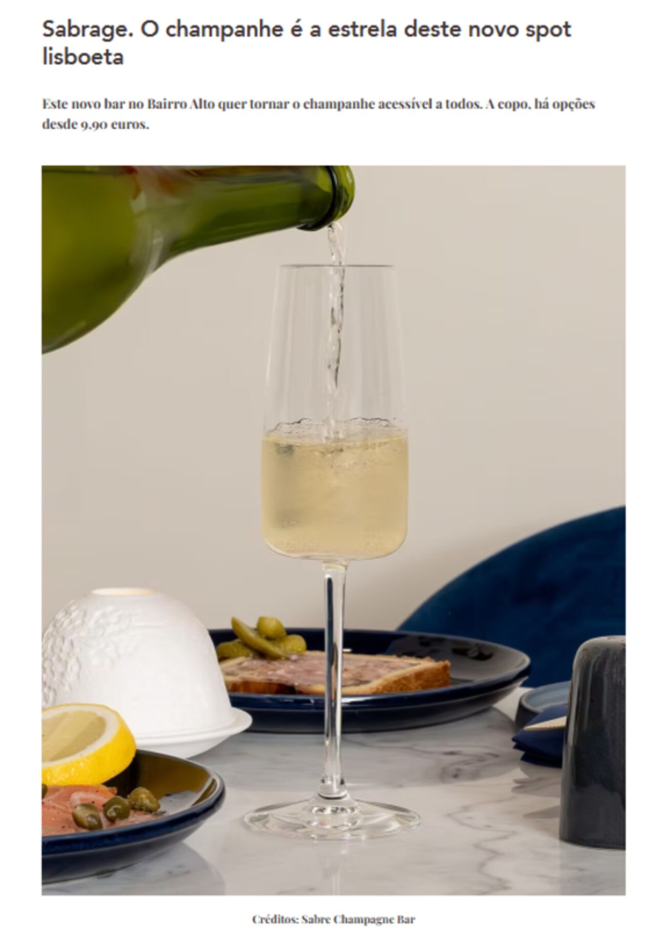 Where champagne takes center stage