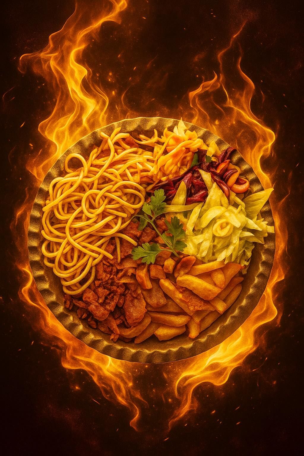 Velký talíř nudle