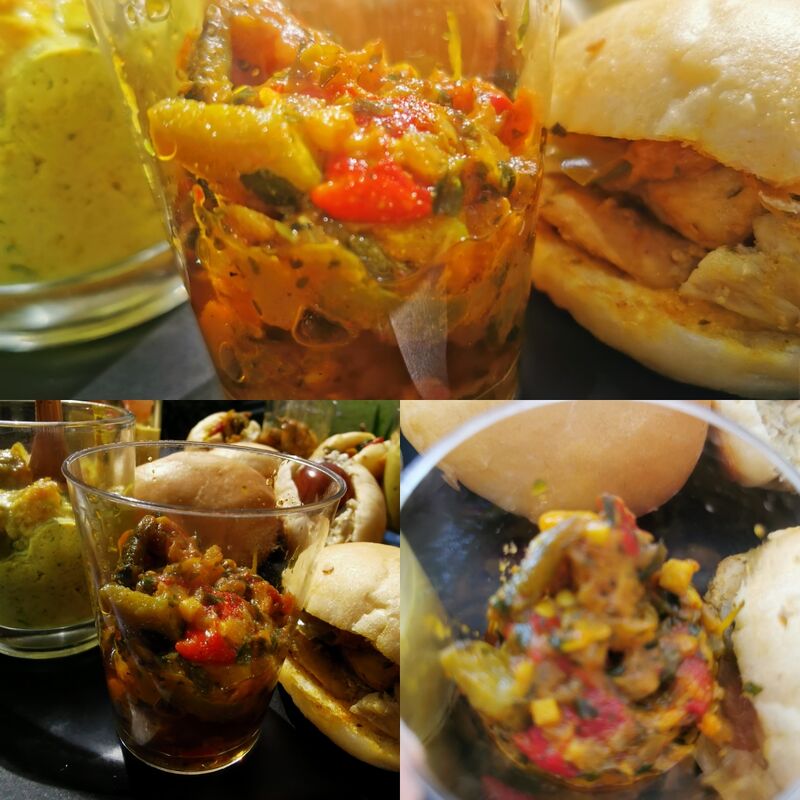 Mini burgers et verrine houmous