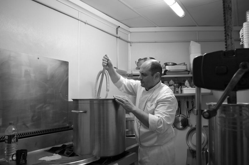 Le boudin blanc en préparation