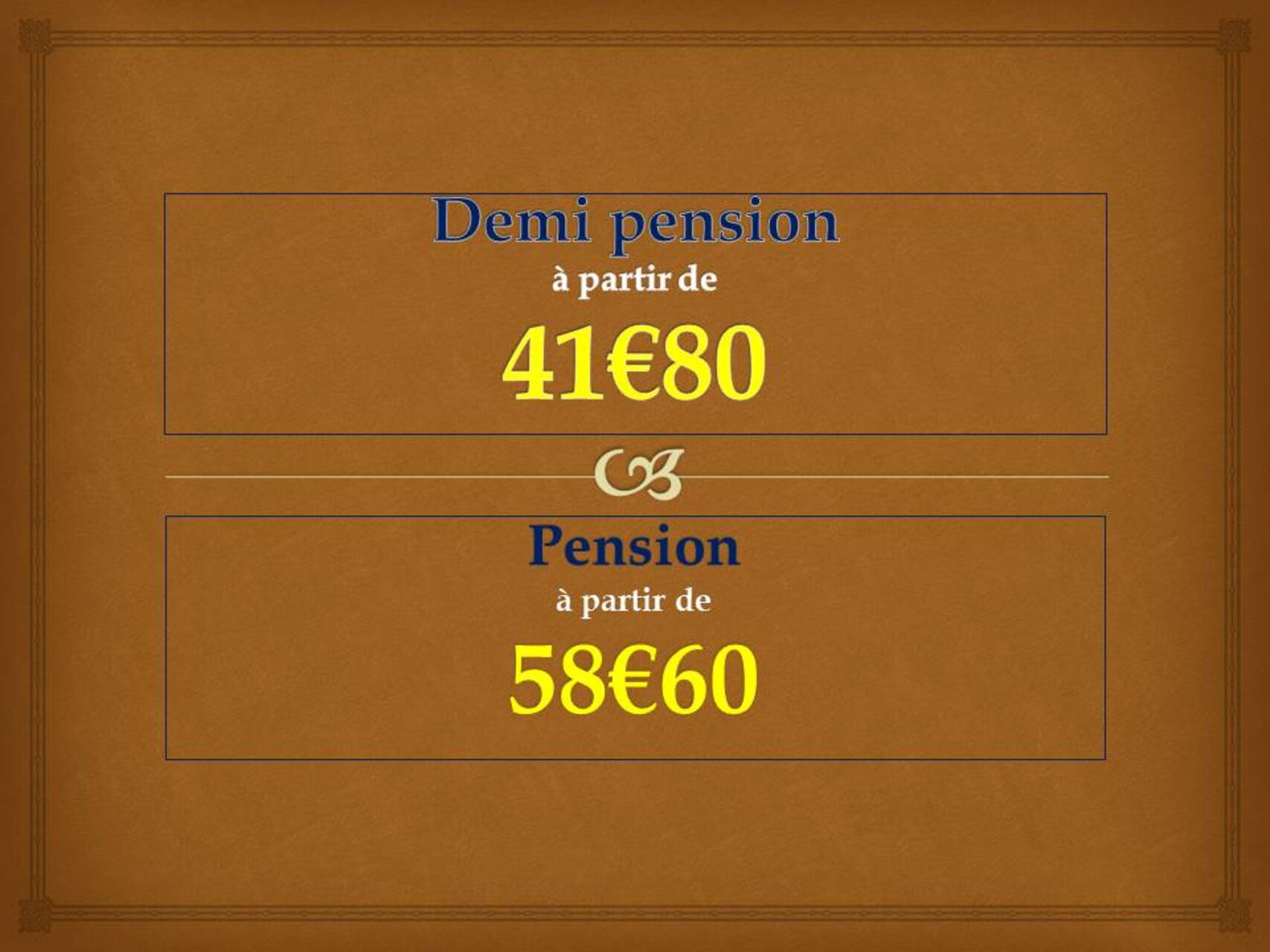 PENSION et DEMI PENSION