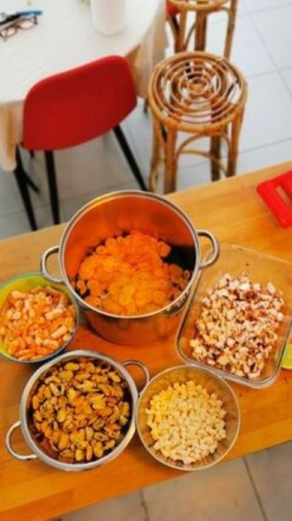 Mise en place pour l'élaboration de ma salade de Fruits de Mer