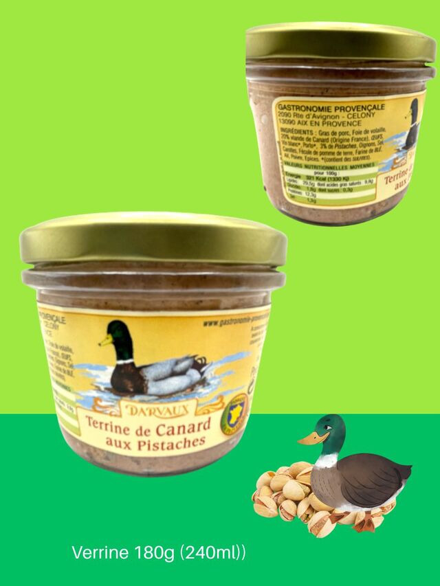 TERRINE de CANARD aux Pistaches - 180g - 240ml