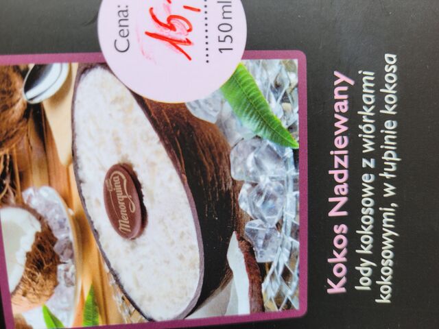 Nowości w Bistro ,
Lody deser nadziewany kokos 