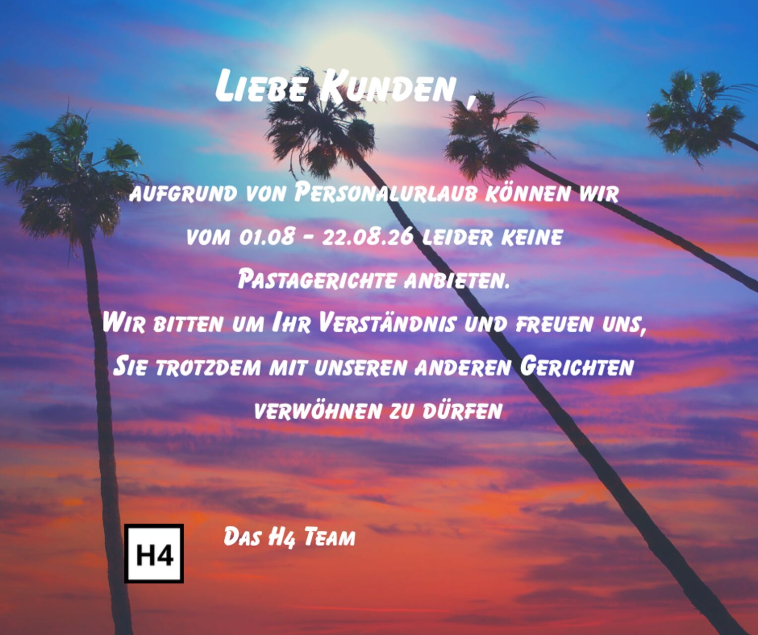 Beginn der Ferienzeit