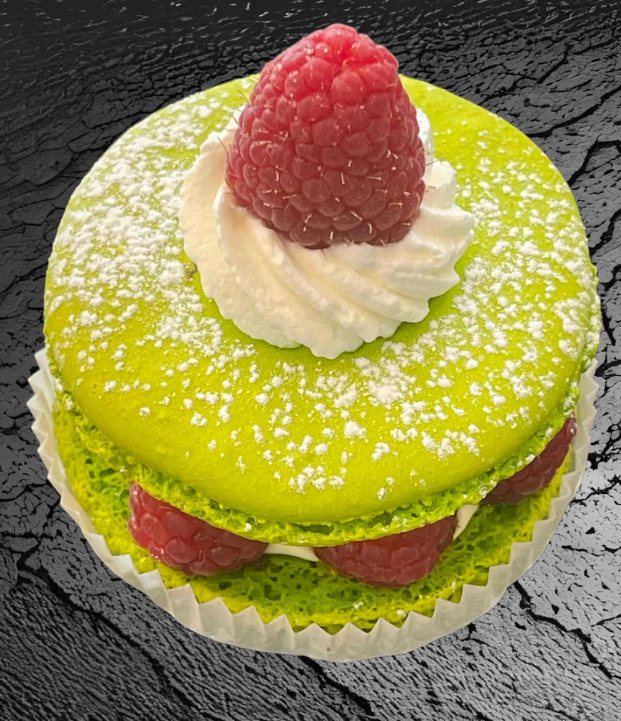 Macaron Pistaches framboises 