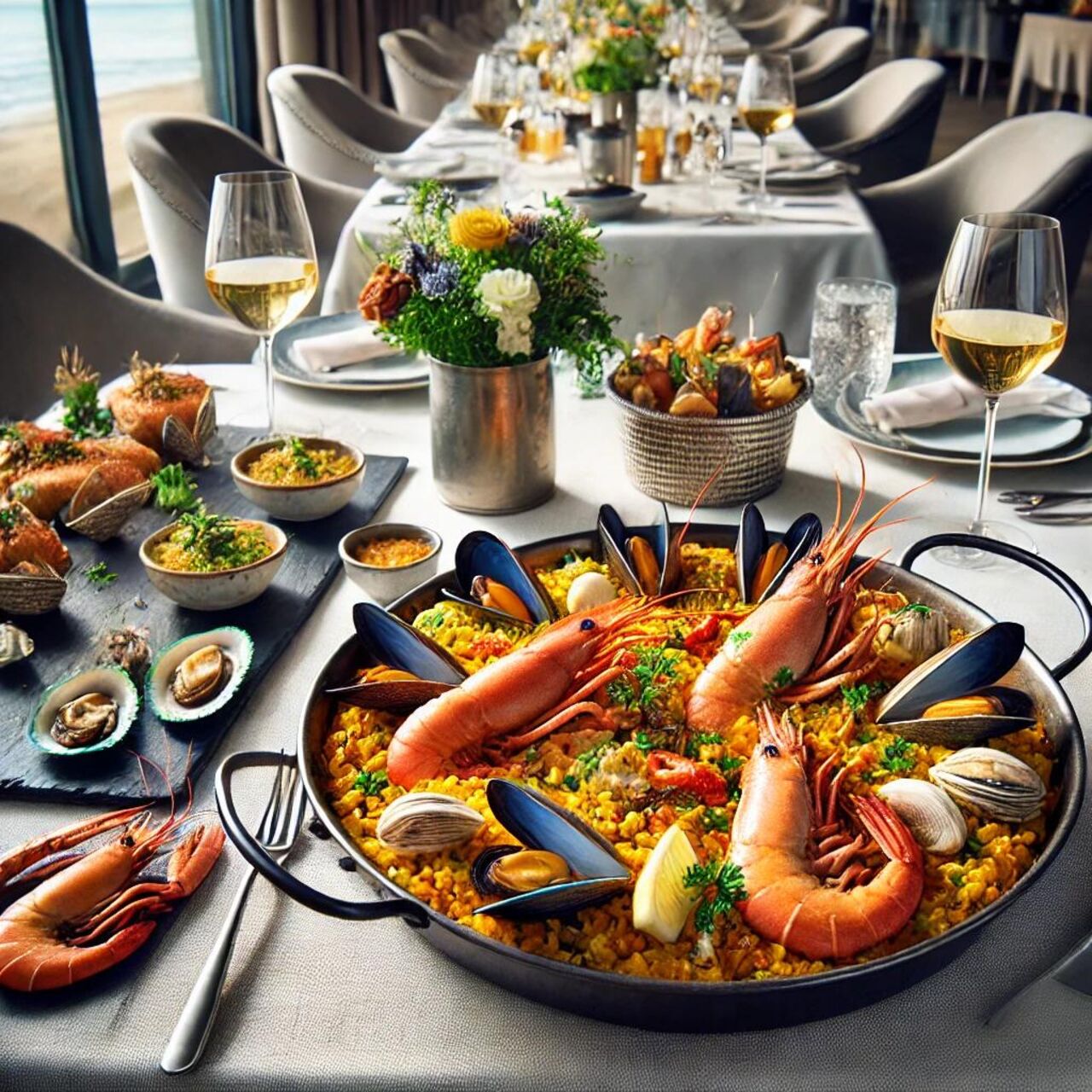 Paella e menu di pesce