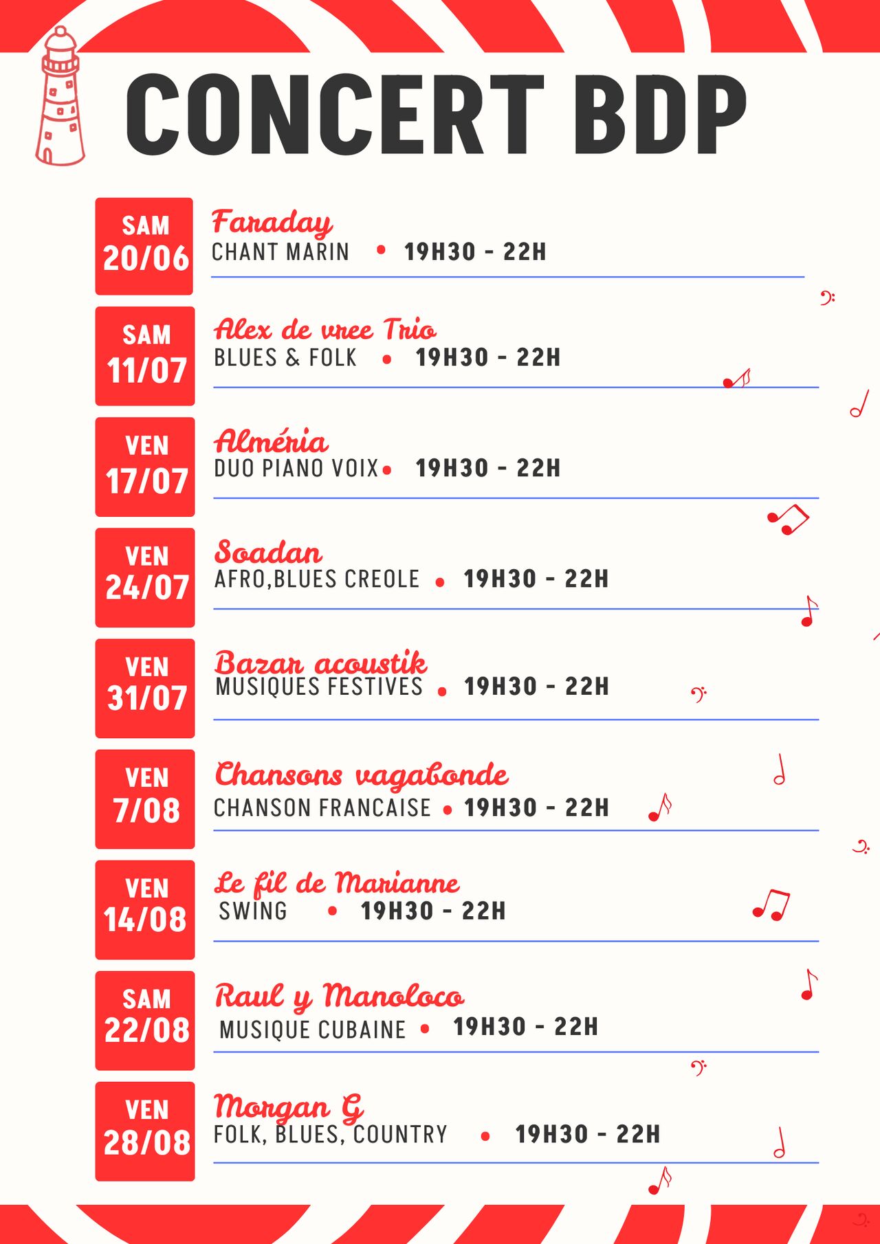 Les concerts du BDP